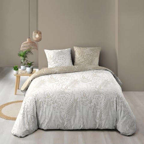 douceur d'Intérieur Cassia Bettwäschegarnitur, 3-teilig (240 x 220 cm), wendbar, 100% Baumwolle