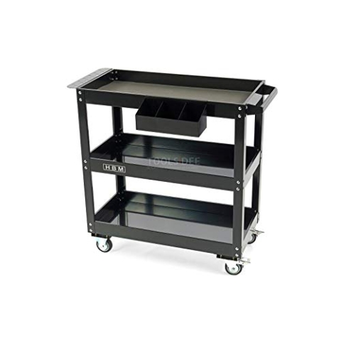 HBM Deluxe 3-lagiger, mobiler Universal-Werkzeugwagen