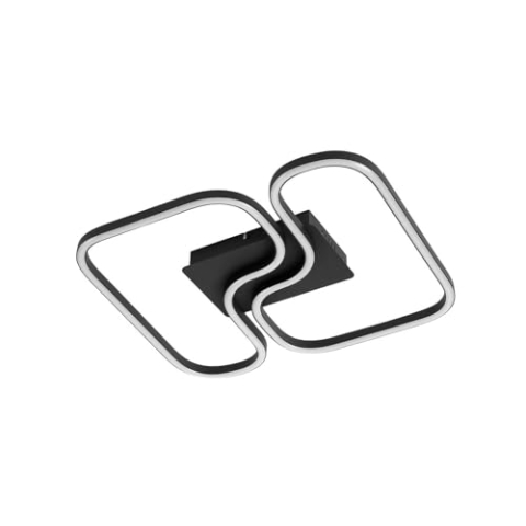 Lucande LED Deckenleuchte Amiya (Modern) in Schwarz aus Aluminium (1 flammig,) - Lampe Deckenlampe Wohnzimmerleuchte