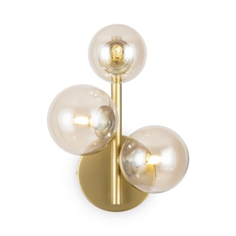 MAYTONI DECORATIVE LIGHTING Moderne Wandleuchte Innenbeleuchtung Gold Metall für Wohnzimmer, Küche, Schlafzimmer, Esszimmer, Büro G9, 3 Birnen (nicht enthalten)