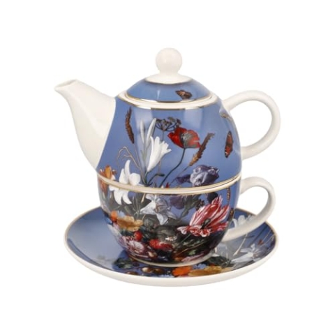 Goebel Teekanne Artis Orbis Sommerblumen von Jan Davidsz de Heem aus New Bone China, Größe: 15,5x15,5x15,5 cm, 67-150-11-1, Bunt