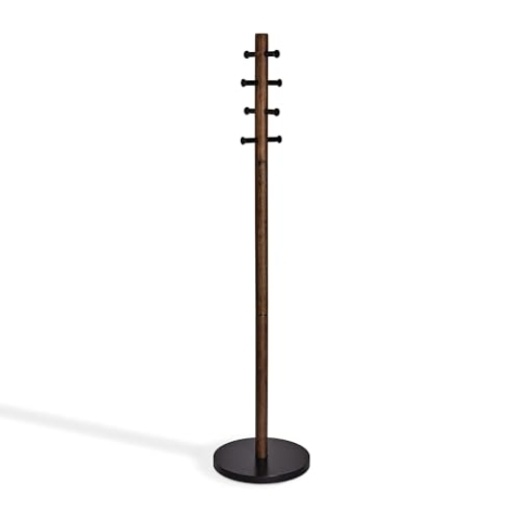 Umbra 1005871-048 Pillar Coat Rack, Garderobenständer aus Holz, Schwarz-Walnuss, 167.64 x 39.70 x 39.70cm