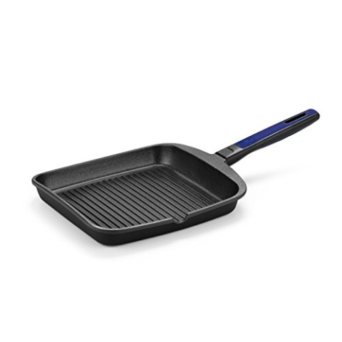 BRA Advanced | Grill mit Streifen, 28 cm, Aluminiumguss mit Antihaftbeschichtung, PFOA-frei, verstärkt für überlegene Leistung & Widerstandsfähigkeit gegen Kratzer & Abrieb, geeignet für Induktion