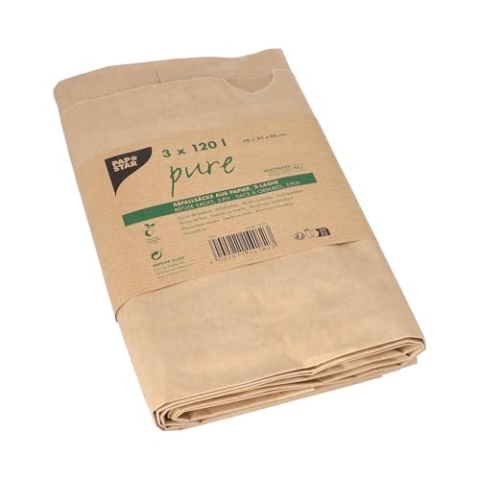 PAPSTAR 14182 Kompostsuecke aus Papier, 120 L, 110 x 68 cm, 10x3 Stck, braun