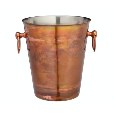 BarCraft Champagner-Eimer, Edelstahl-Weinkühler-Halter mit Kupfer-Finish, 4,9 Liter Fassungsvermögen, 24 x 20,5 x 23cm, 1 Stück