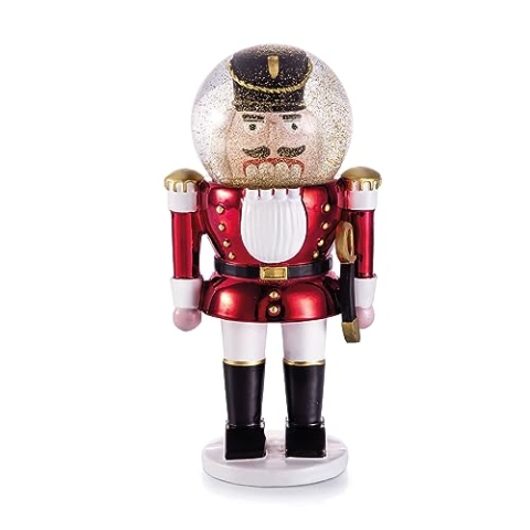 Summerglobe The Giant Shiny Nutcracker Rot - Handbemalte Schneekugel in Form eines klassischen Nussknackers, glänzend rot, ca. 25 cm