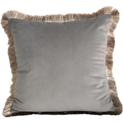 Mars & More - Grau, Samt, 45 cm, Quadratisch, Kissen