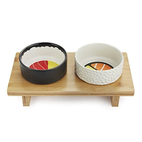 balvi Futternapf für Hunde und Katzen Komeki im Sushirollen-Design Keramik/Bambus