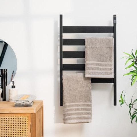 Elektrischer Handtuchwärmer als Standgerät oder zur Wandmontage Towarck InnovaGoods 5 Stangen, Schwarz | 140 W