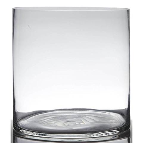 Hakbijl Dekoglas, Vase Zylinder Cold Cut H. 25cm D. 25cm transparent rund Glas
