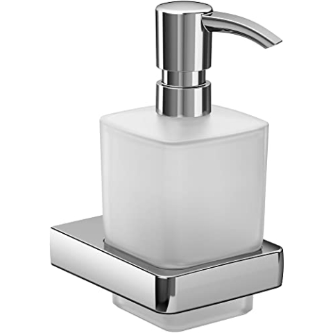 EMCO Trend Seifenspender für Flüssigseifen, Glas satiniert, Inhalt 155ml, Badaccessoires, Wandmontage, 22100101, Grau
