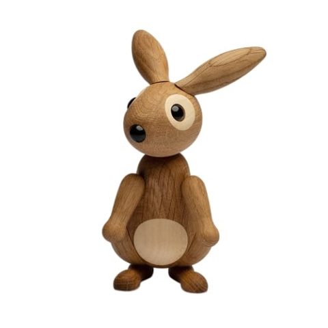 Spring Copenhagen Bonnie - Niedlicher Holz-Hase | Holzfigur | 6 x 10 x 13 cm | Heimdekoration | Wohnzimmer | Holz (FSC-Eiche & -Ahorn) | Holzfigurinen Kollektion | Design von Chresten Sommer