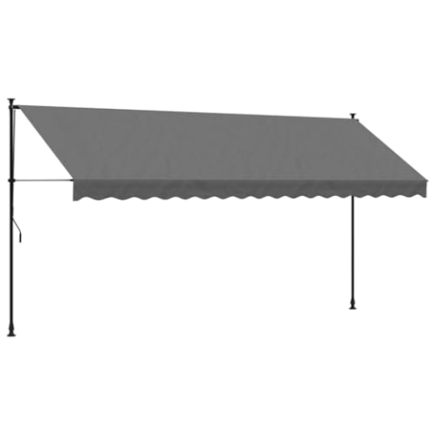 vidaXL Markise, Klemmmarkise Einziehbar, Sonnenmarkise für Balkon Garten Terrasse, Balkonmarkise Einstellbare Höhe, Anthrazit 400x150cm Stoff Stahl