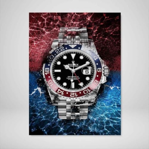 DEVICI Wandbilder – Rolex GMT-Master II Pepsi – Wandbilder Wohnzimmer, Büro, Bilder Leinwand, Poster & Kunstdrucke, Wanddekoration Wohnzimmer