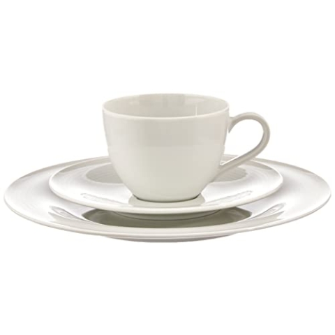 SELTMANN WEIDEN Kaffeeservice 18-teilig BT - Beat - Form: Rund mit Rillenrelief - moderner Stil - Weiß