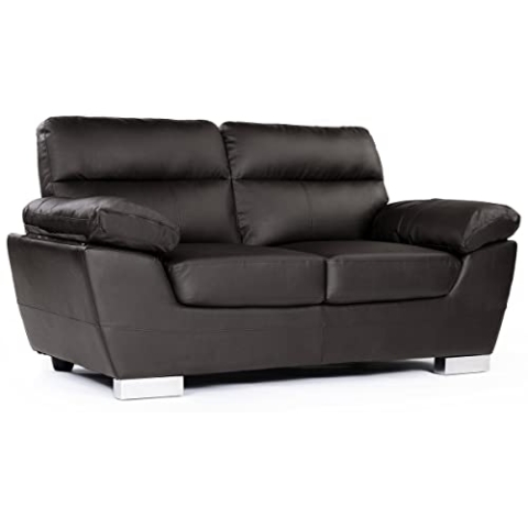habitat et jardin Ledersofa aus rekonstituiertem Leder und PVC Dallas - 169 x 88 x 90 cm - 2-Sitzer - Schokolade