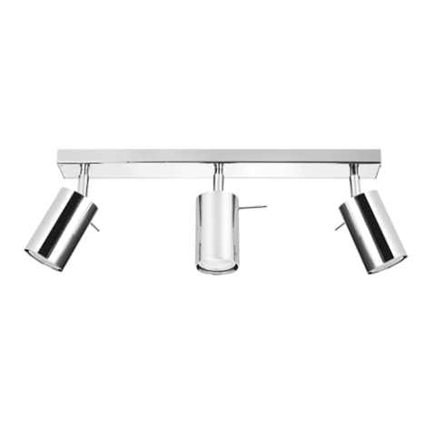 SOLLUX lighting Deckenlampe Deckenleuchte Deckenstrahler Stahl 3 Flammig Chrom RING