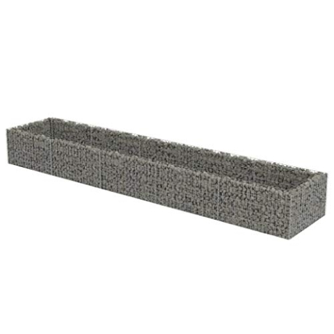 vidaXL Gabionen Hochbeet Verzinkter Stahl 450x90x50cm Pflanzkorb Steinkorb