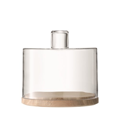 LSA Lotta Kuchen-/Käseglocke und Eschenboden 25,5 cm, Glas, Clear