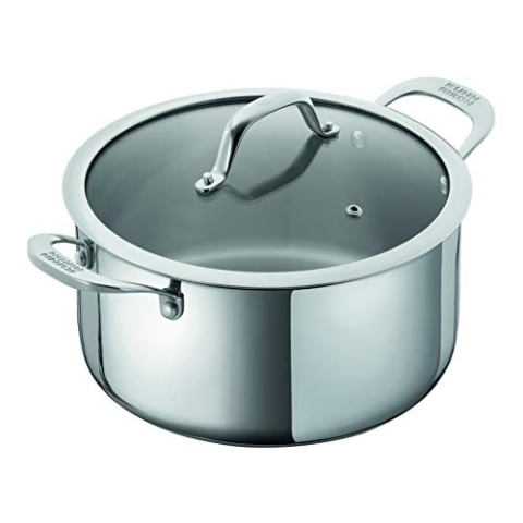 KUHN RIKON Allround Kochtopf mit Glasdeckel, 5,4 Liter/24 cm, Edelstahl, für alle Herdarten inkl. Induktion