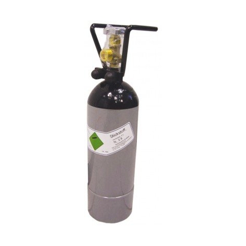 Stickstoffflasche 2l mit Flaschencage - Flasche mit Zwei Litern Stickstoff in Lebensmittelqualität zum Zapfen von Stout Bieren mit dafür geeigneten Bierzapfanlagen