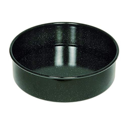 Riess, 0493-022, Tortenform 24, CLASSIC - BACKFORMEN, Durchmesser 24 cm, Höhe 7.5 cm, Emaille, schwarz, Hebeboden, Induktion