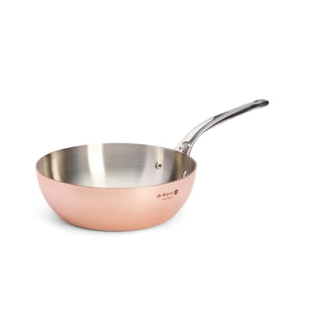 de Buyer - konische Sauteuse PRIMA MATERA aus 90% Kupfer und 10% Edelstahl - 24 cm - 6236.24, Kupferbraun