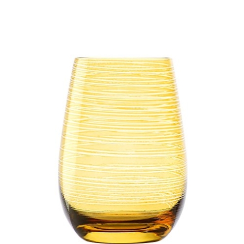 Stölzle Lausitz Gläser TWISTER 465 ml Bernstein I Trinkgläser 6er Set I Gläser-Set spülmaschinenfest I hohe Stoßfestigkeit I Universalgläser als Wassergläser & Saftgläser & Longdrinkgläser