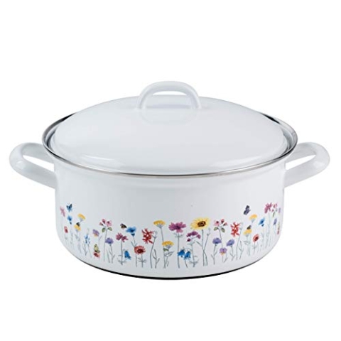Riess 0131-070 Kasserolle mit Deckel, Durchmesser 22 cm, Inhalt 3,0 Liter, Country, Sonderedition Flora, Induktion