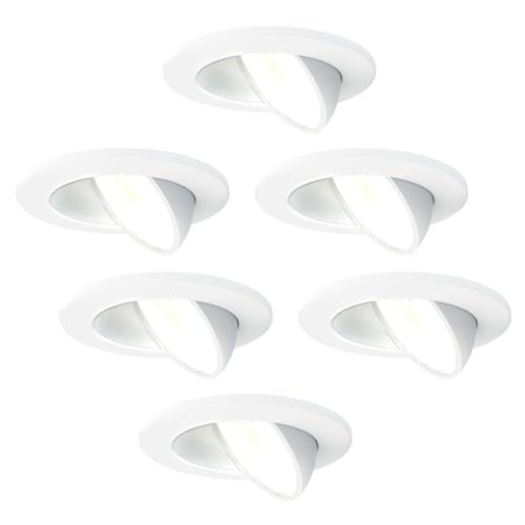 Ledvion - 6X LED Einbaustrahler, Weiß, Dimmbar, 5W, IP65, CCT, COB, Ø75mm, 5 Jahre Garantie