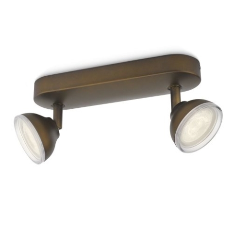 Philips myLiving Toscane LED Aufbauspots, 2-flammig, antik bronze 532420616