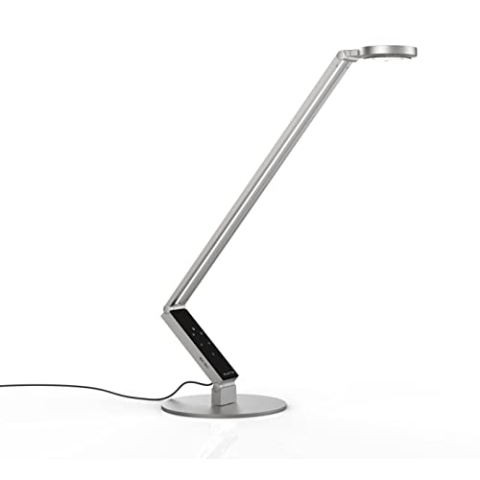 LUCTRA Table Pro 2 Radial Base LED Schreibtischlampe, biologisch wirksames Licht, dimmbar, 929123, silber
