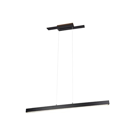 Trio Leuchten LED Pendelleuchte Belfast 375510432, Metall Schwarz matt, inkl. 44 Watt LED, Switch Dimmer