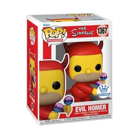 Funko Pop! The Simpsons Evil Homer Vinyl-Figur, 11,9 cm, Maracas, exklusiv, Rot/Gelb