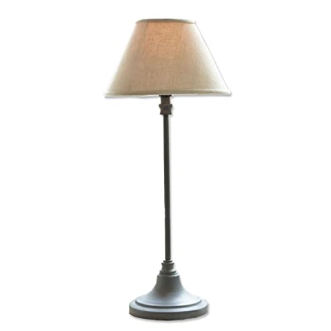 LOBERON® Tischlampe Swindon, Baumwolle, Eisen, H/Ø ca. 48/20 cm, beige/grau