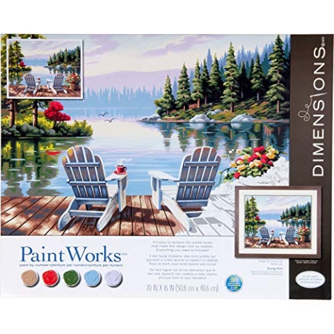 Dimensions 91729 Lakeside Morning / Seeufer am Morgen Malen nach Zahlen