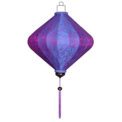 Lampionsenzo Vietnamesische Seide Lampion Diamant Violet by