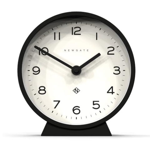 NEWGATE® M Leise Kaminuhr - 'Kein Ticken' - Eine Moderne Kaminuhr - Kleine Uhr - Kaminuhren - Minimalistisches Zifferblatt - (Schwarz)