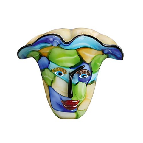 GILDE GLAS art Vase Gesicht - Face - aus Glas - Kunst handgefertigt H 29 cm
