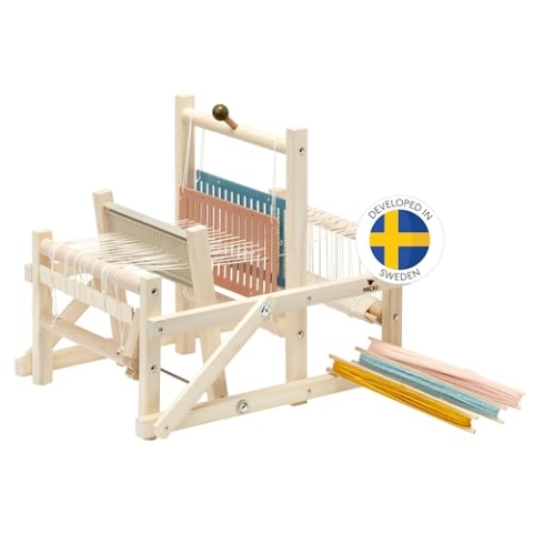 MICKI Webstuhl – DIY Set für Erwachsene – Strick Starter-Set für Kinder – Holzgarnspielzeug für Anfänger - Alter 3+ - 380x280x330 mm.