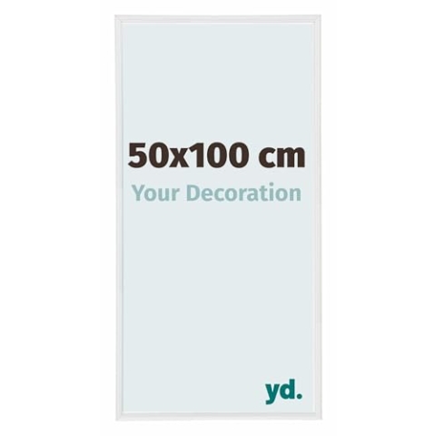yd. Your Decoration - Bilderrahmen 50x100 cm - Weiß Hochglanz - Bilderrahmen aus Kunststoff mit Acrylglas - Antireflex - Rahmen 50x100 cm - Annecy