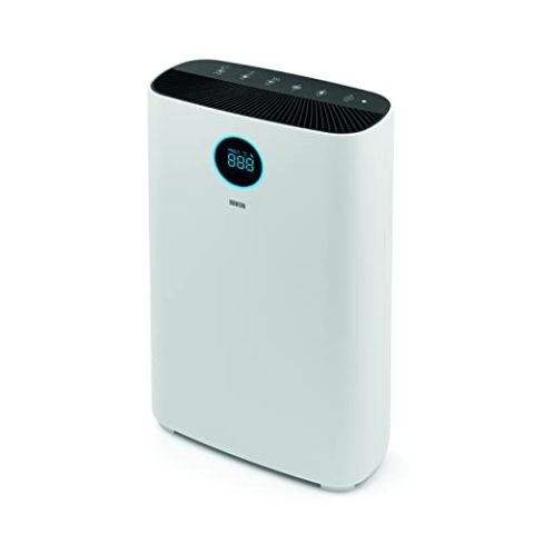 N8WERK Luftreiniger mit 6-fach-Filtersystem | H14 Filter | CADR: 185 m³/h | Für Allergiker - filtert Pollen, Staub, Bakterien etc. | App-Steuerung | Inkl. UVC- Licht | Raumgröße bis zu 50 m²