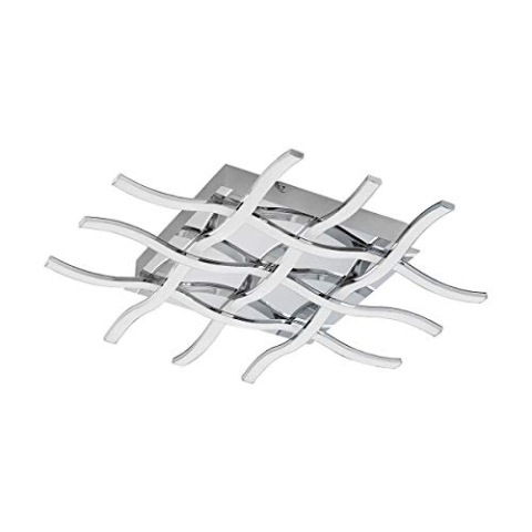 EGLO LED Deckenlampe Lasana 1, 6 flammige Deckenleuchte, Material: Stahl, Kunststoff, Farbe: Chrom, weiß