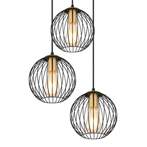 Globo Hängeleuchte Wohnzimmer 39 cm, Metall, Schwarz