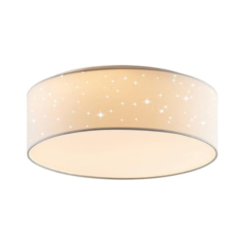 Lindby LED Deckenleuchte Ellamina (Modern) in Weiß aus Textil (1 flammig,) - Lampe Deckenlampe Wohnzimmerleuchte