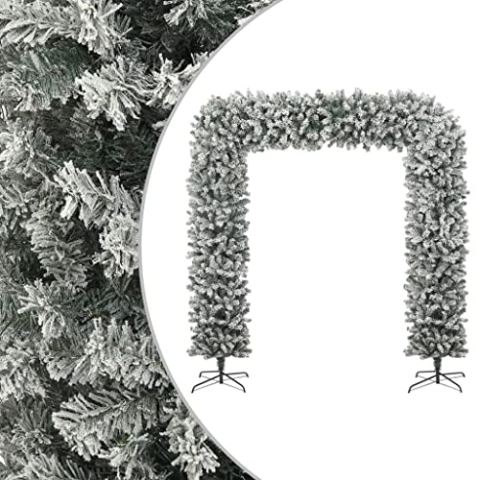 vidaXL Weihnachtsgirlande Beschneit Künstliche Girlande Weihnachstdeko Tannengirlande Türgirlande Türbogen Weihnachten für Hochzeit Geburtstagsparty 240cm