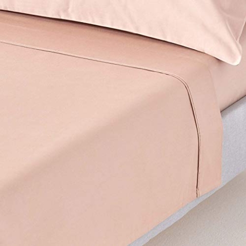 HOMESCAPES Luxus Bettlaken ohne Gummizug beige 240x300 cm, Satin Baumwoll-Betttuch, Haustuch ägyptische Baumwolle
