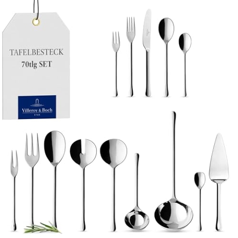 Villeroy und Boch Udine Besteck 70-teilig, 18/10 Edelstahl, Metall, 49 x 34 x 13 cm