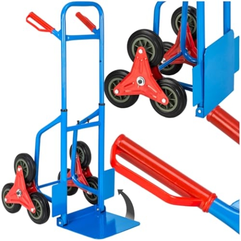 tectake® Sackkarre Treppensteiger, Sackkarren mit Rollen, Treppensackkarre, Transportkarre, Tool für Treppe, Umzug, als Gartenwagen, Möbelheber, Transportroller, Ladeschaufel Sackkarre klappbar