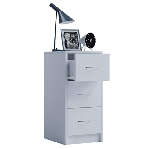 VCM Nachtschrank | Beistelltisch | Nachttisch | Maße ca. H. 65 x B. 33 x T. 35 cm - Boxal Maxi Weiß